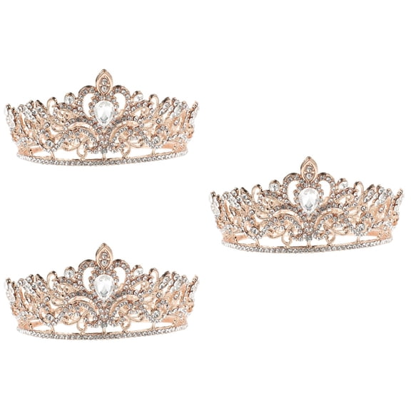 3 PCS Princess Crown Bridal Comfortable to Wear Bride Miss