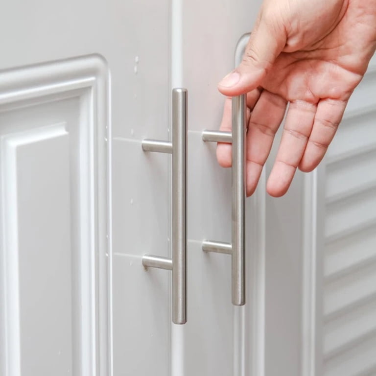 silver dresser handles homdiy 15 Pack 8 Inch Brushed Nickel Cabinet Pulls Silver Cabinet Handles  Square Modern Dresser Drawer Stainless Steel Hardware
