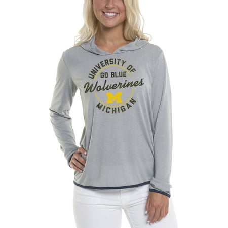 Women's Gray Michigan Wolverines Mason Block Pullover Hoodie