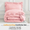 thumbnail image 7 of ANGENIA California King Pink Comforter Sets, 3 Pieces Cute Ruffle Bedding Comforter Sets, All Season Soft Lightweight Fluffy Beautiful Farmhouse Bed Set(104"x96" Comforter & 2 Pillowcases), 7 of 7
