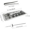 thumbnail image 2 of Stainless Steel Ice Cube Trays for Freezer, Metal Ice Tray with Lever, Vintage Inspired Icecube Tray, Retro Metalice Handle Made Icecubetray, Heavy Duty Metallic Icetray for Kitchen & Bar, 2 of 5