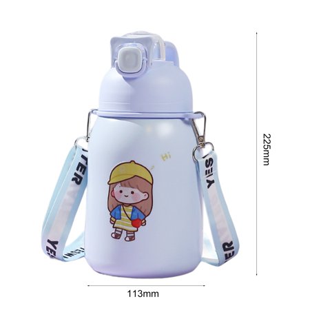 

GYMNASTIKA Water Bottle 1000ML Keep Warm Elastic Lid Excellent Mini Girl Pattern Insulated Bottle