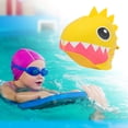 thumbnail image 2 of Unique Bargains 1 Pc Silicone Cartoon Shark Tooth Swim Cap Yellow, 2 of 6