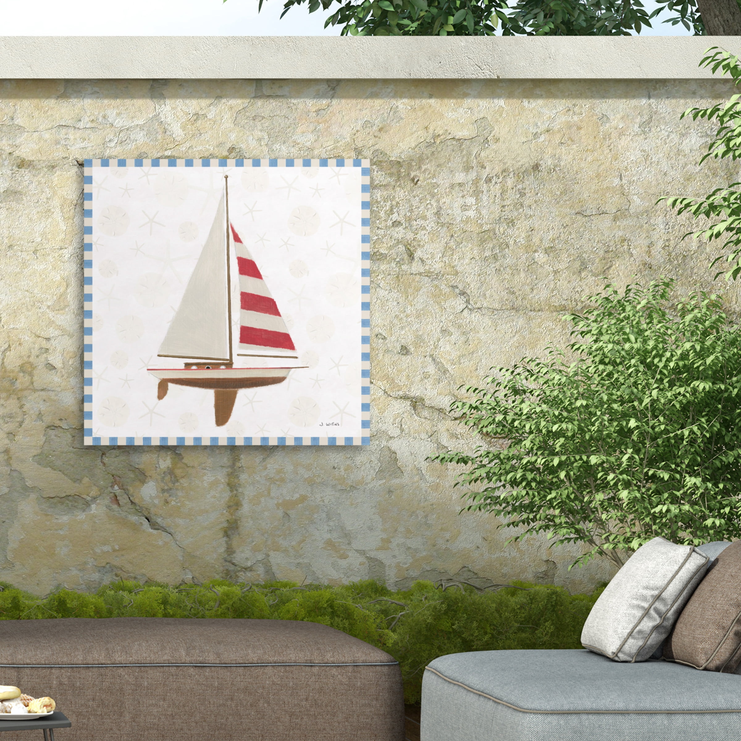 James Wiens 'Beach Days IV' Outdoor Canvas 18x18