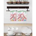 thumbnail image 3 of Spring Easter Kitchen Dish Towels for Drying Dishes Set of 2, Pink Cute Rabbits Flowers Eggs Butterflies Plants Waffle Weave Microfiber Hand Tea Bathroom Towels Quick Dry & Absorbent Towel 15.7x23.6, 3 of 7