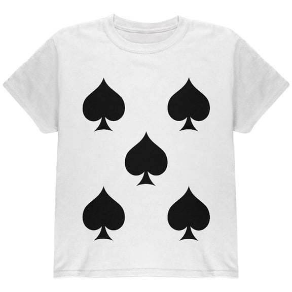 Halloween Five of Spades Card Soldier Costume All Over Youth T Shirt Multi YSM