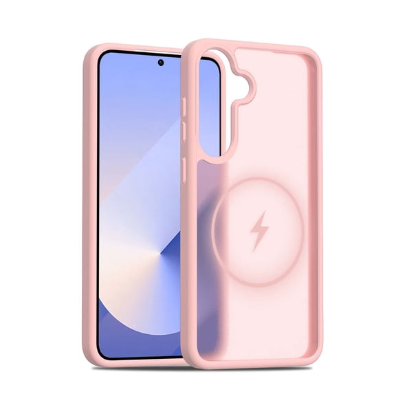 for Samsung Galaxy S26 Case, [Compatible with MagSafe] Military-Grade Drop Protection Anti-Fingerprint Anti-Scratch Slim Silky-Soft Touch Translucent Matte Sleeve Case for S26, Pink