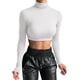 thumbnail image 1 of Top corto de manga larga para mujer - Camiseta sexy de cuello alto - Poliéster - Informal/Fiesta - S-L, 1 of 6