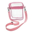 thumbnail image 4 of lionlar Clear Bag Stadium Approved Clear PVC Wallet Clear Shoulder Bag with Front Pocket Pink Large, 4 of 8