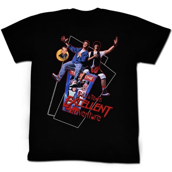 Bill And Ted Flying Black Adult T-Shirt 2Xlt