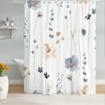 thumbnail image 3 of Blue Vintage Floral Shower Curtain 36 x 72 Inch, Floral Botanical Shower Curtain for Bathroom Decor, Wildflower Herb Shower Curtain with Hooks, 3 of 6