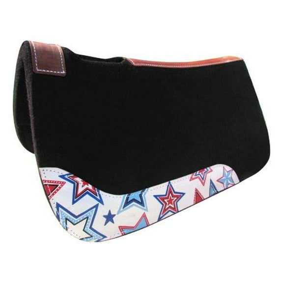 Showman Pony 24" x 24" Red, White & Blue Stars Print Felt Saddle Pad