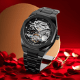 thumbnail image 4 of Forsining Reloj de Pulsera para Hombre de Acero Inoxidable, Negro, 4 of 5