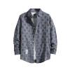 thumbnail image 1 of PMUYBHF Chemise Habillée Blanche pour Hommes Manches Courtes Chemise Décontractée Imprimée Manches Longues Col Rabattu, 1 of 2