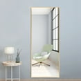 NeuType 55"x16" Rectangular Full Length Floor Mirror with Stand Gold