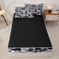 thumbnail image 4 of Castle Fairy Animal Deer Zipper Queen Comforter Set with Fitted Sheet and 2 Pillowcases,Black Gray Camouflage Zipper Bedding Set,Black Reversible,4 Pieces, 4 of 6