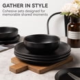 thumbnail image 6 of 12-Piece Stoneware Dinner Plates Bowls Sets | Microwave & Dishwasher Safe | Non-Toxic Dinner Plates Bowls Set | Stackable Matte Glaze Kitchenware for 4, 6 of 10