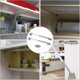 thumbnail image 5 of Paquete de 2 bisagras de gas con resorte de elevación y cierre suave para armarios de cocina, puertas de armarios, cajas de juguetes, tapas resistentes, color plateado, 5 of 5