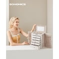 thumbnail image 2 of SONGMICS - Joyero de 6 niveles con 5 cajones, gran capacidad de almacenamiento, con espejo, bloqueable, organizador de almacenamiento de joyas, regalo para seres queridos, para relojes, color blanco, 2 of 5
