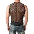 thumbnail image 3 of Men Mesh Sheer T-shirt Gym Training Tank Top Fish Net Muscle Tee Vest, 3 of 4