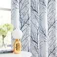 thumbnail image 4 of Decoultimatex Blue White Branch Blackout Curtains for Bedroom Triple Weave Energy Saving Full Blackout Window Curtains for All Seasons, 52"x96"x2, 4 of 6