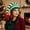 Green, variant on Unisex Knit Christmas Santa Hat with Elf Ears & Pom Pom – Striped Winter Holiday Party Hat, Warm Festive Xmas Hat for Men Women