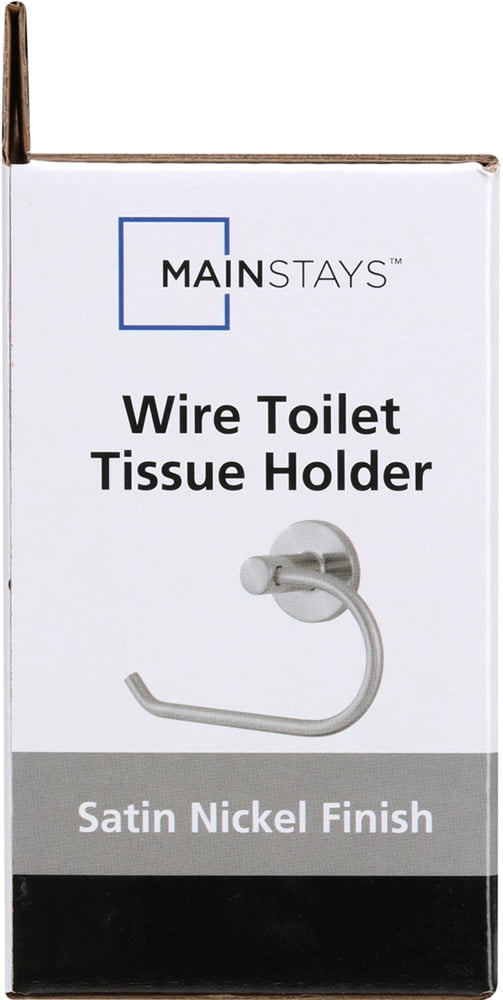 (3 pack) Mainstays Modern Round Toilet Paper Holder, Satin Nickel