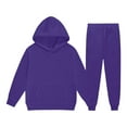 thumbnail image 4 of Girls Long Sleeve Hooded Jogger Outfit, Zip Up Hoodies & Sweatpants Set, Soft Comfy Athletic Loungewear, Pockets, Toddler Youth Playwear, 4 of 4