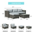 thumbnail image 7 of Patiorama 5-Piece Patio Furniture Set, Outdoor Sectional Conversation Set, All-Weather Grey PE Wicker with Light Grey Cushions, Backyard Porch Garden, 7 of 7