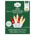 thumbnail image 7 of Indoor/Outdoor 100-Count LED Mini Christmas String Lights, Red/Warm White/Frosted Warm White, White Wire, 19.5', by Holiday Time, 7 of 7