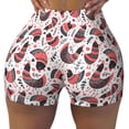 thumbnail image 2 of Fuzoiu Cute Chickens Print Women's Workout Shorts,Workout Biker Shorts Women,Exercise Fitness Shorts,Scrunch Short, Athletic Shorts for Gym Yoga Running Sport Active-Large, 2 of 8