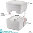 thumbnail image 2 of Portable Toilet Camping Porta Potty - 5 Gallon Waste Tank - Durable, Leak Proof, Flushable Easy to use RV Toilet With Detachable Tanks for Effortless Cleaning & Carrying, for Travel, Boating and Trips, 2 of 7
