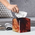thumbnail image 6 of Picia Sunset Blossoms Phoenix Perch Pattern Tissue Box Cover,PVC Leather Square Holder,Tissue Box Holder with Magnetic Bottom,Facial Paper Organizer Dispenser-5.2"X5.2"X5.2", 6 of 8
