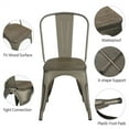 thumbnail image 5 of Alden Design Metal Stackable Dining Chairs with Wooden Seat, Set of 4, Gunmetal Gray, 5 of 10