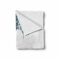 thumbnail image 2 of Island Soft Flannel Fleece Throw Blanket, Sketch Art of a Tropical Seaside Palm Trees Fishing Boat Flying Birds, Cozy Plush for Indoor and Outdoor Use, 50" x 60", Petrol Blue White, by Ambesonne, 2 of 6