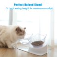 thumbnail image 4 of Cuencos dobles para perros y gatos, cuencos elevados para agua y comida para gatos con soporte elevado, cuenco alimentador para mascotas elevado inclinado a 15 ° para gatos (blanco), 4 of 7