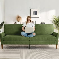 88" Loveseat Sofa, Comfy Green Corduroy - Modern Oversized Love Seat with Tool-Free Setup - Ideal for Living Room, Bedroom, Office