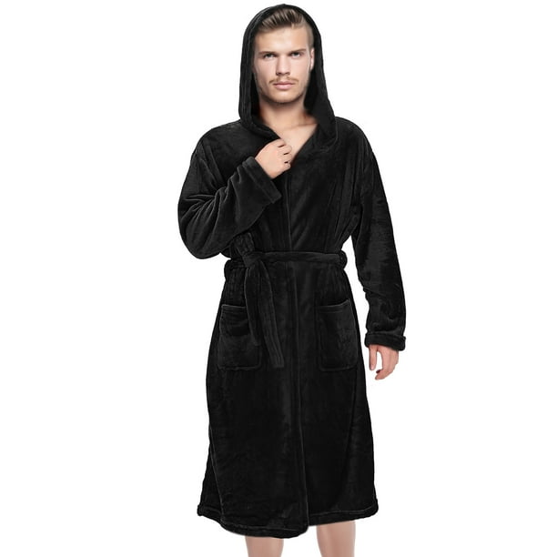 Bata de baño, bata de ducha, bata de toalla, batas con capucha para hombre, bata de spa larga con bolsillos, bata de baño para dormitorio universitario