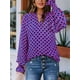 thumbnail image 4 of Blusa de Estilo Bohemio con Cuello en V y Mangas Largas, Estilo Floral, Informal, Holgada, de Verano, con Mangas Abullonadas para Mujer. Púrpura L, 4 of 6