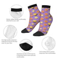 thumbnail image 5 of Rateoe Yellow Lemon And Orange Pattern Quarter Crew Socks,Toe Seamed Ankle Socks,Cotton Cushioned Breathable Athletic Crew Sports Socks, 5 of 7