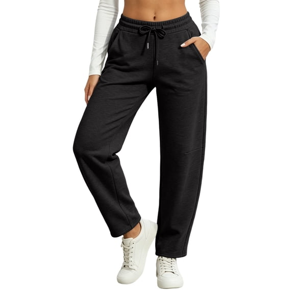 Baggy Sweatpants Women Casual Wide Leg Drawstring Elastic Waist Curved Blade Sweatpants Loose Sport Sweatpants with Side Pocket for Everyday Comfort Baggy Sweatpants for Women