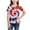 Blue, variant on Cethrio 4th of July T-shirts for Girl, Casual Crew Neck Party Short Sleeve Summer Tops Beige Size 6