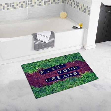 CADecor Plant Your Dreams Text on Top of Dirt and Grass Toned with A Retro Vintage Instagram Filter App Or Action Bathroom Mat Bath Rug, Doormat 30x18 (Best Bathroom Design App)