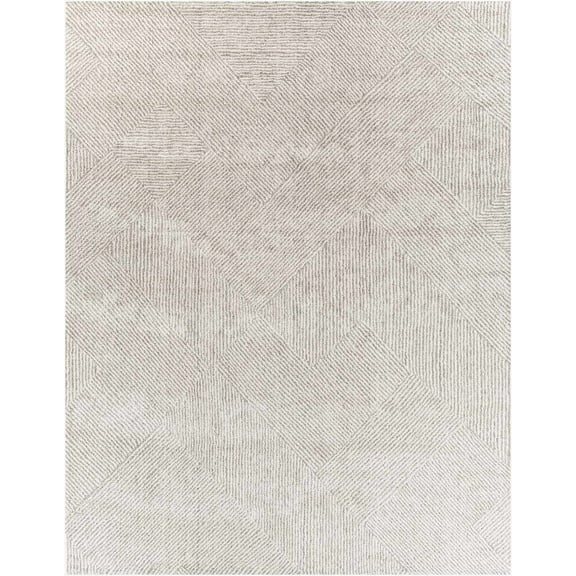 BoutiqueRugs Horsley Contemporary Area Rug - Charcoal, Cream, Peach - 5'3" x 7'3"