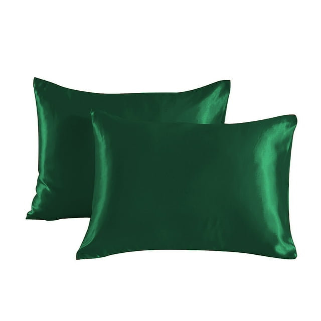Nvzi fundas de almohada de seda sintética Comienza tu noche de ensueño con esta funda de almohada cómoda y transpirable de 20,08 x 25,98 pulgadas (verde)