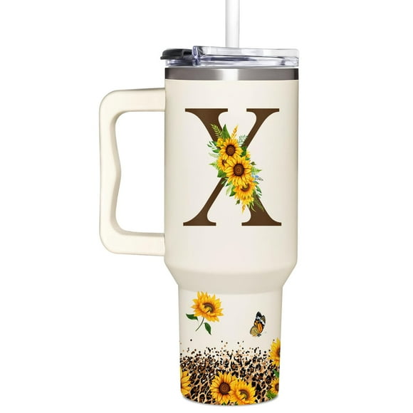 Vaso SUFAVN con diseño de girasoles con monograma, 1,2 L, para mujer