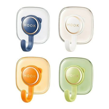 

Cartoon Hook Strong Viscose Hook Kitchen No Punch Hook Stick Stick Hook Cute Animal Stick Hook Hanging Rack 4 Pcs