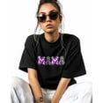 thumbnail image 2 of Women's Graphic T-Shirt Black S Women's Tops MAMA Funny Letters Crew Neck Short Sleeve Shirts for Women, 2 of 3