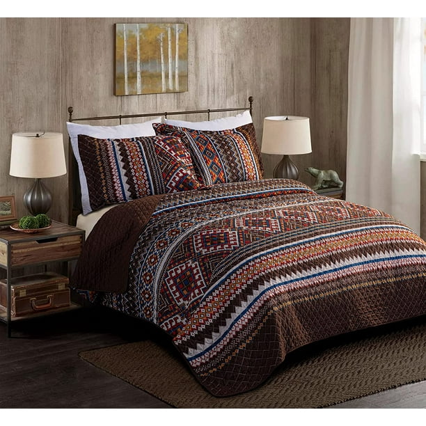Chezmoi Collection Chezmoi Collection Rustic 3 Piece Quilt Sets King