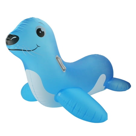 Inflatable Blue Sea Lion Swimming Pool Float with Handles, 46-Inch